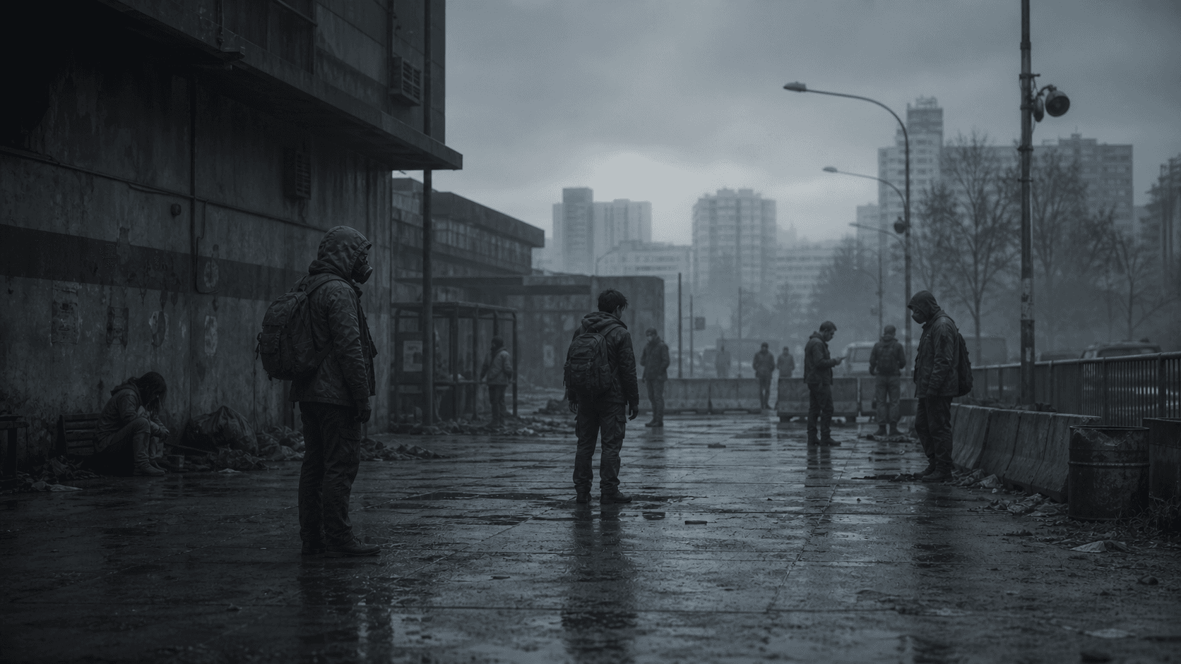 Neurologically afflicted civilians in a quiet city after a bioweapon attack